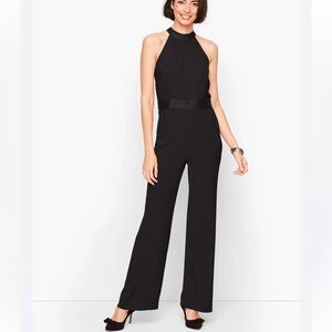 Eliza J Black Halter Bow Back Wide Leg Jumpsuit